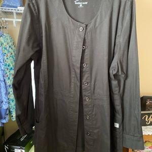 Butter soft black fitted scrub jacket